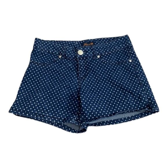 Seven7 Polka Dot Blue and White Denim Jean Shorts Size‎ 10 - Picture 1 of 7